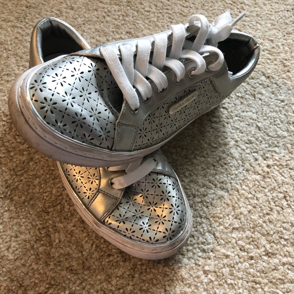 Silver canvas shoes (OFFERS ACCEPTED)